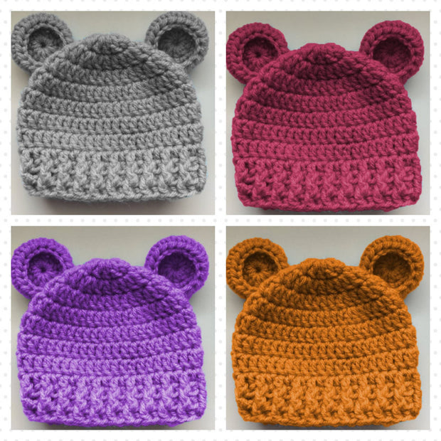 Easy bear hat crochet pattern