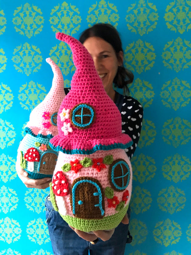 Crochet pattern fairy house doorstop