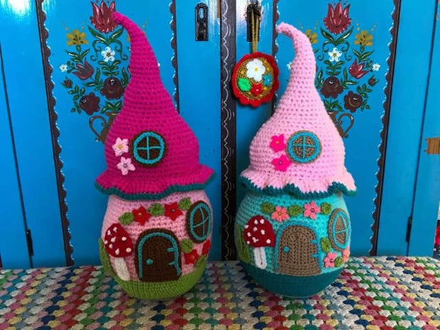 Crochet pattern fairy house doorstop