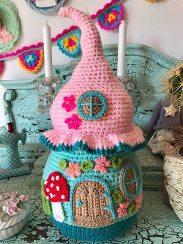 Crochet pattern fairy house doorstop