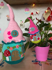 Crochet pattern fairy house doorstop