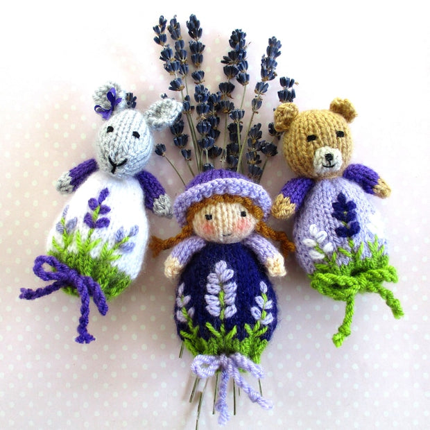 Lavender Bag Dolls to knit - Favour Bags