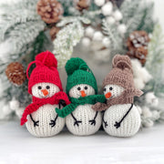 Snowman knitting pattern Christmas tree decor