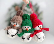 Snowman knitting pattern Christmas tree decor