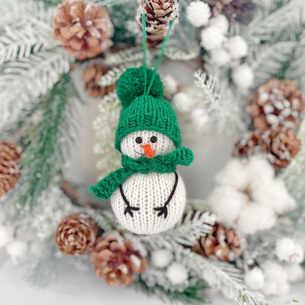 Snowman knitting pattern Christmas tree decor