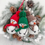 Snowman knitting pattern Christmas tree decor