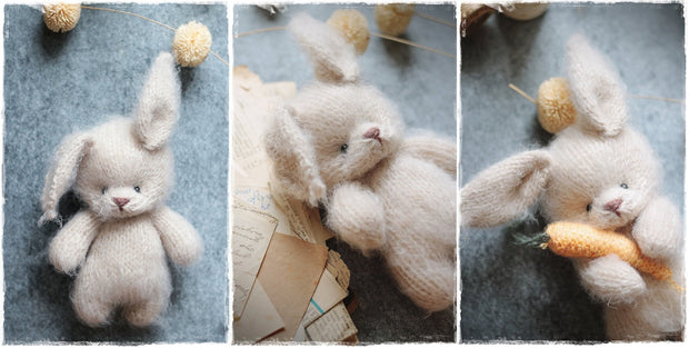 Rabbit knitting PATTERN, knitted animal toy